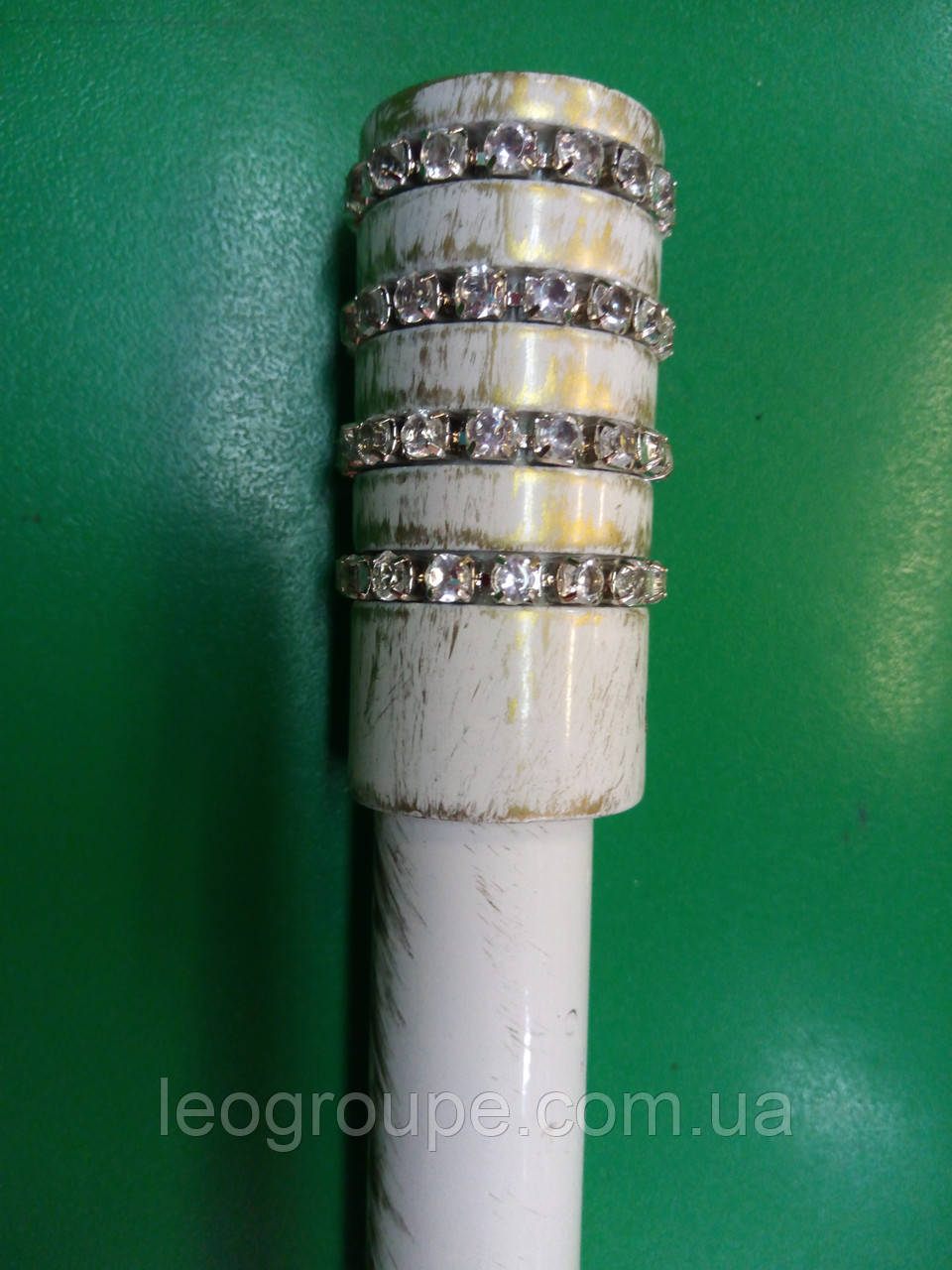Ковані карнизи-наконечник циліндр кристал біле золото 19 мм