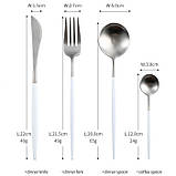 Набір столових приладів з 4 предметів, Срібло з білим, фото 3