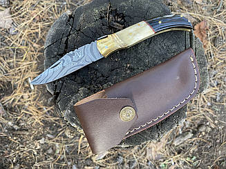 Нож охотничий складной компактный дамаск s- 75