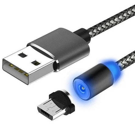 Магнітна зарядка для телефону кабель USB Micro для Android Шнур на магніті Magnet Cable (Справжні фото), фото 2