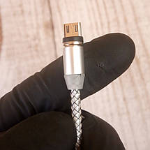 Магнітна зарядка для телефону кабель USB Micro для Android Шнур на магніті Magnet Cable (Справжні фото), фото 3
