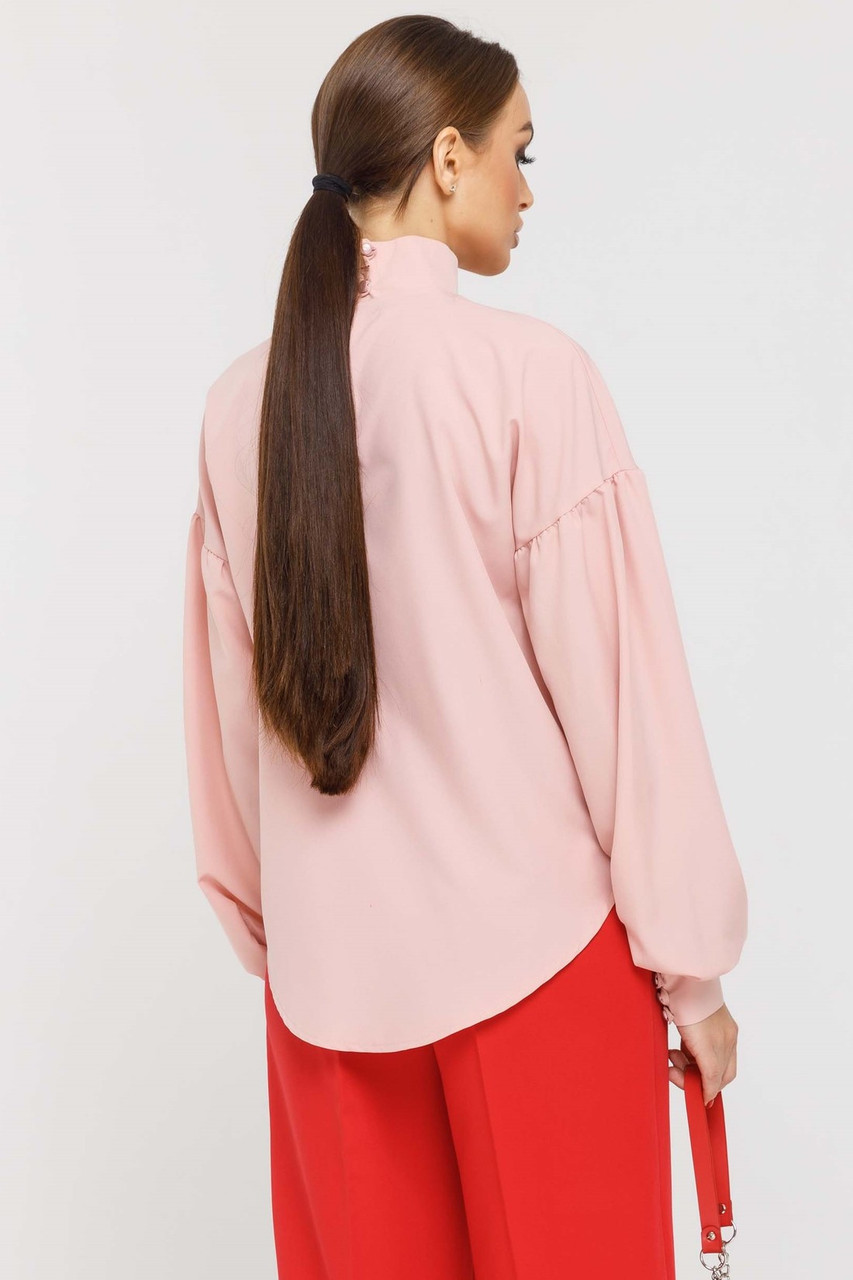 Красивая свободная блуза с широкими рукавами Emira (42 52р) в расцветках Пудра - фото 4 - id-p1281188166