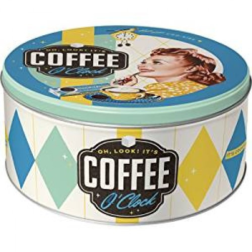Коробка для зберігання "Round L Coffee o'clock" Ностальгічне Art (30606)