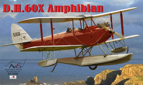 Пластикова модель 1/72 Британський двомісний біплан Avis 72028 de Havilland DH-60X Amphibian