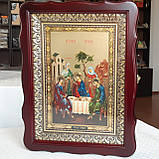 Аналойна ікона Свята Трійця Двонадесяті свята у фігурному кіоті,розмір кіота 32*42,лик 20*30, 24 сюжетів., фото 6