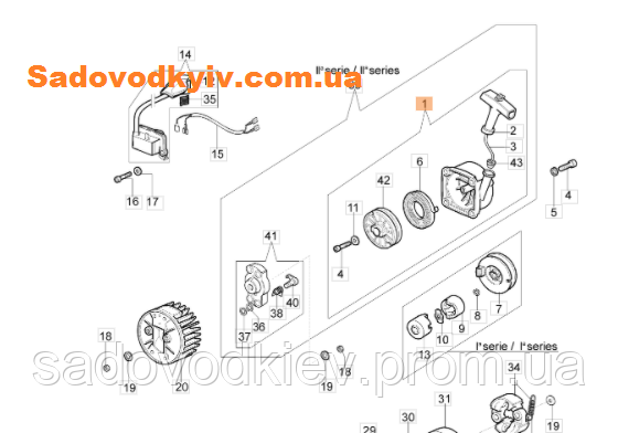 Стартер у зборі для Oleo-Mac Sparta 37,42 (61200259R)