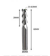 Фреза концевая для ЧПУ DJTOL D8-l20-L60 AAEN2LX08