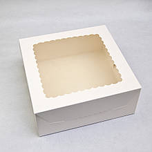 Коробка для торту, пирога, тістечок і чізкейку з вікном Біла 250*250*100