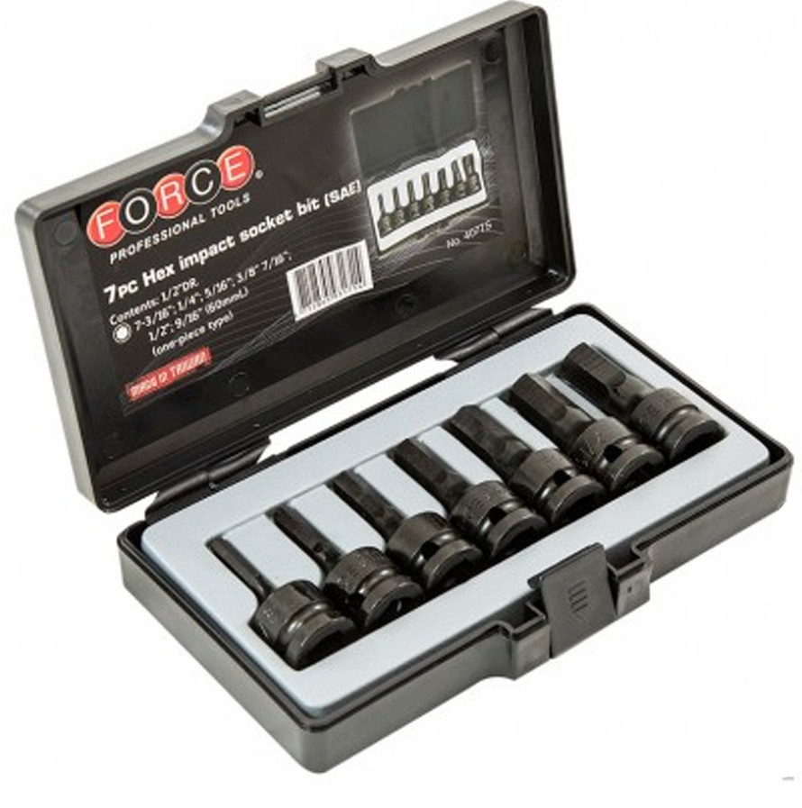 Набір головок-біт 1/2" 6-гр. ударних дюймових 7 пр. (3/16"-9/16") 4077S F
