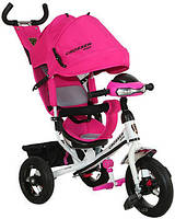 Crosser One T1 AIR велосипед детский розовый трехколесный (надувные колеса) ФАРА