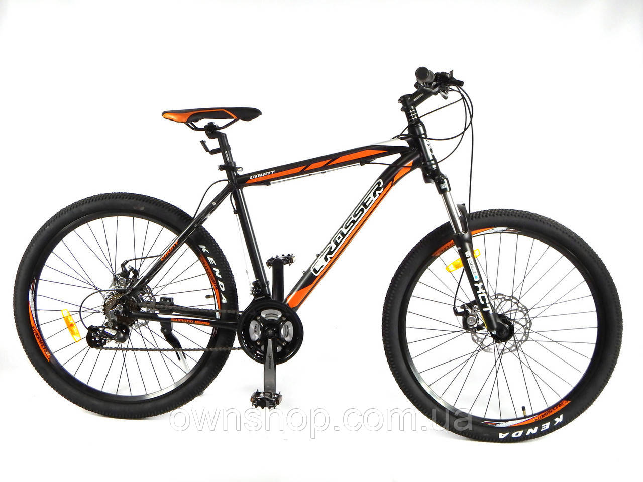 Велосипед алюмінієвий гірський Crosser Count*17 26" біло-жовтогарячий