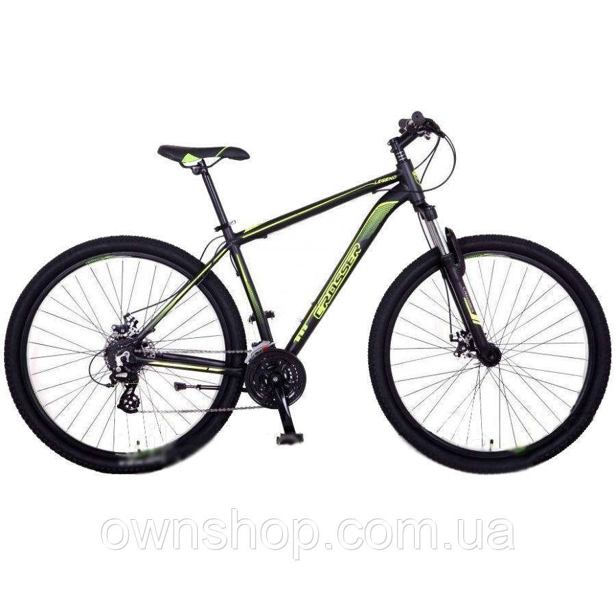 Велосипед гірський Crosser Legend-1*21 29" чорно-салатовий алюмінієвий