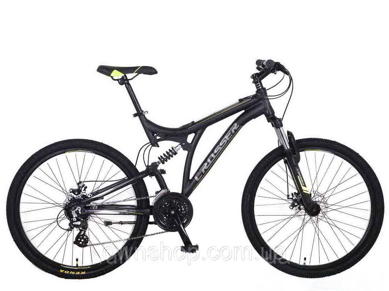 Велосипед гірський Crosser Smart *19 26" чорний алюмінієвий двопідвісний, фото 1