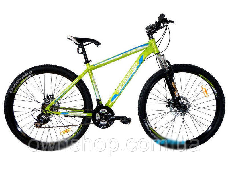 Велосипед гірський Crosser Beast G-FR/D-1 29" салатовий, фото 1