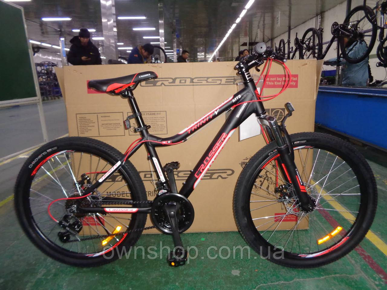 Велосипед Crosser Trinity 24" рама 15", чорний гірський алюмінієвий