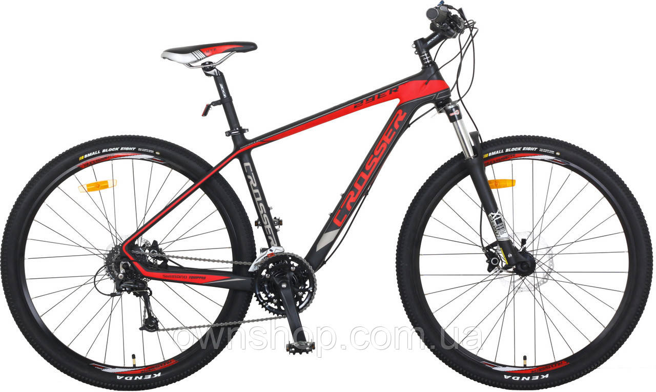 Велосипед Crosser Genesis*19 29" гірська карбонова рама чорно-червоний гідравліка