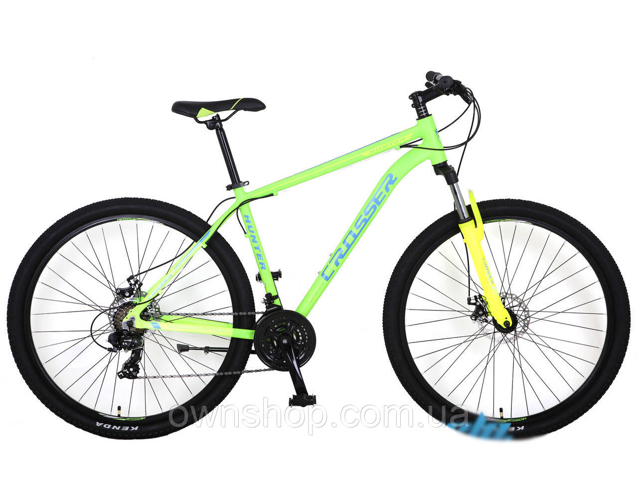 Велосипед Crosser Hunter-1*21 29" гірський алюмінієвий салатовий, фото 1