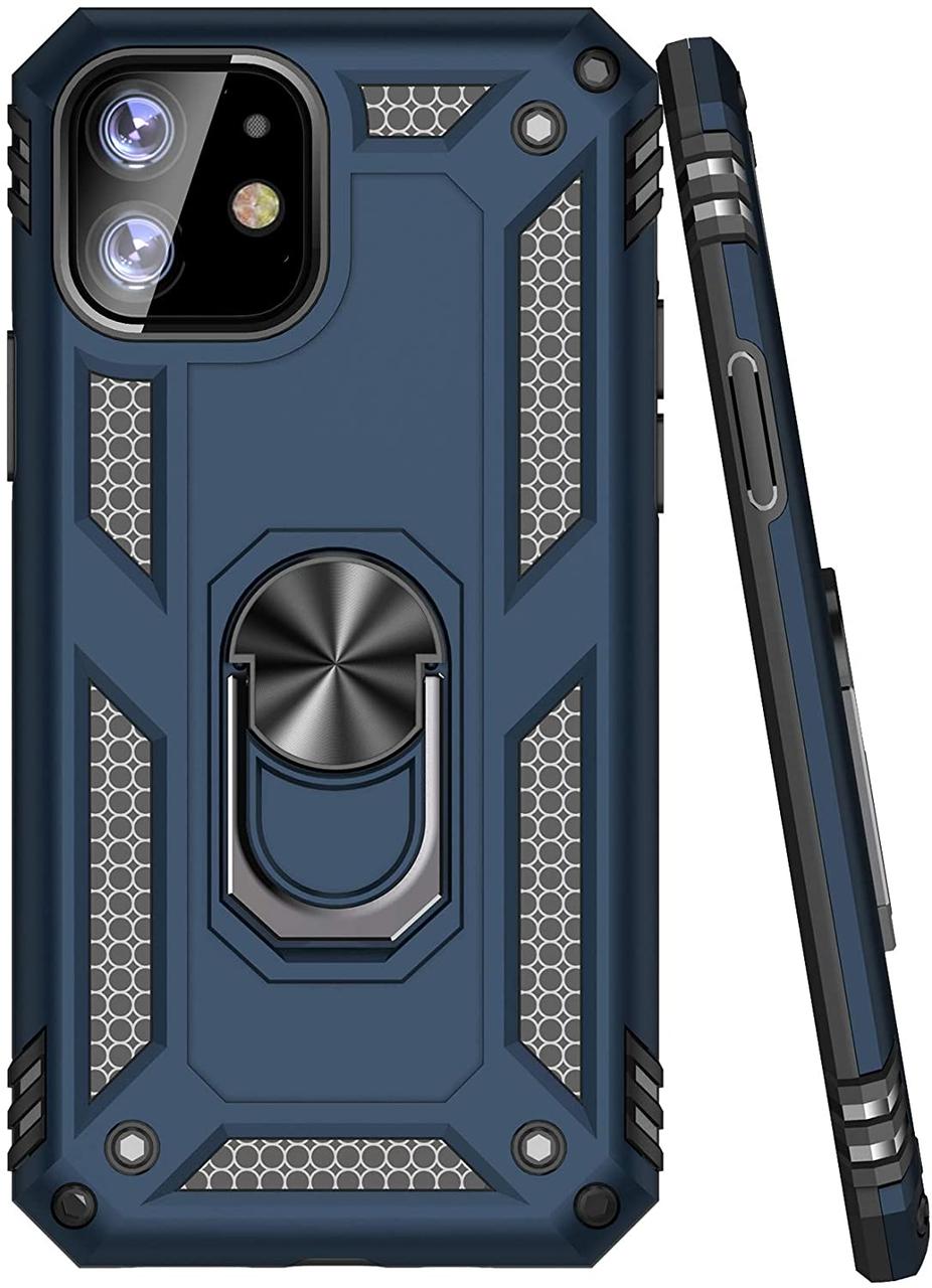 Чехол Shield для Iphone 11 бампер противоударный с кольцом Dark-Blue - фото 5 - id-p1281313937