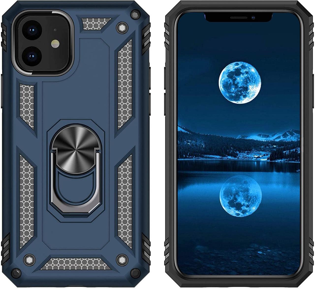 Чехол Shield для Iphone 11 бампер противоударный с кольцом Dark-Blue - фото 8 - id-p1281313937