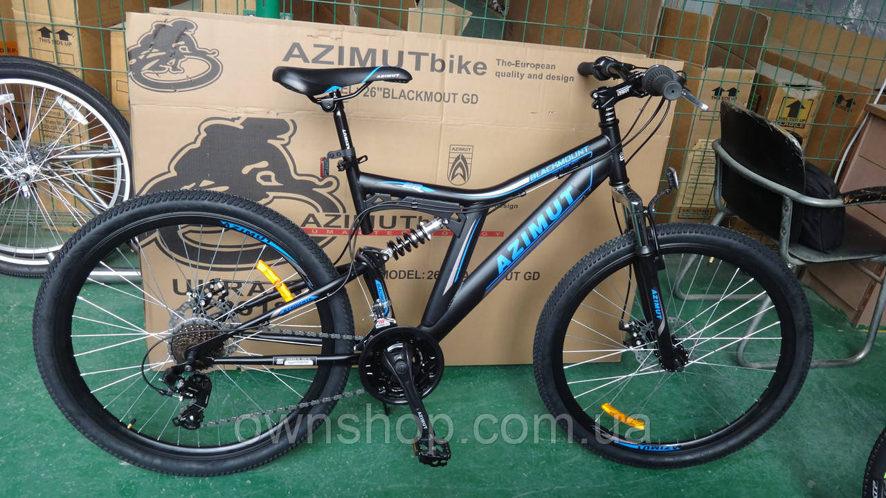 Велосипед гірський AZIMUT Blackmount 24" рама 16", FRD чорно-синій