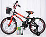 Велосипед дитячий із додатковими колесами 18" S500 Чорно-червоний, фото 2