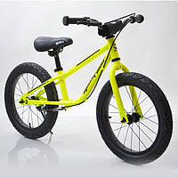 Детский беговел с ручным тормозом 16"(BRN)B-2 Light Green, салатовый, Air wheels