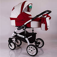 Универсальная детская коляска 2 в 1 "Sherry Lux" White Red
