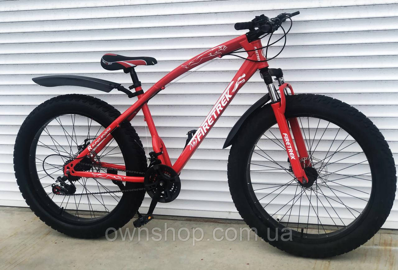 Велосипед TopRider 215 26", колеса 4.0 червоний, фото 1