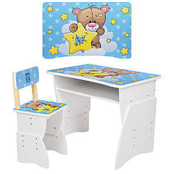 Дитяча дерев'яна парта 905-8, регулювання висоти — 3 положення