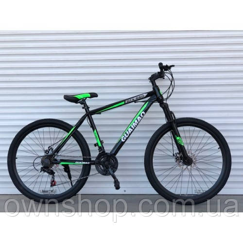 Велосипед гірський TopRider-275, сталева рама 17", колеса 27,5" *2.25 Салатовий