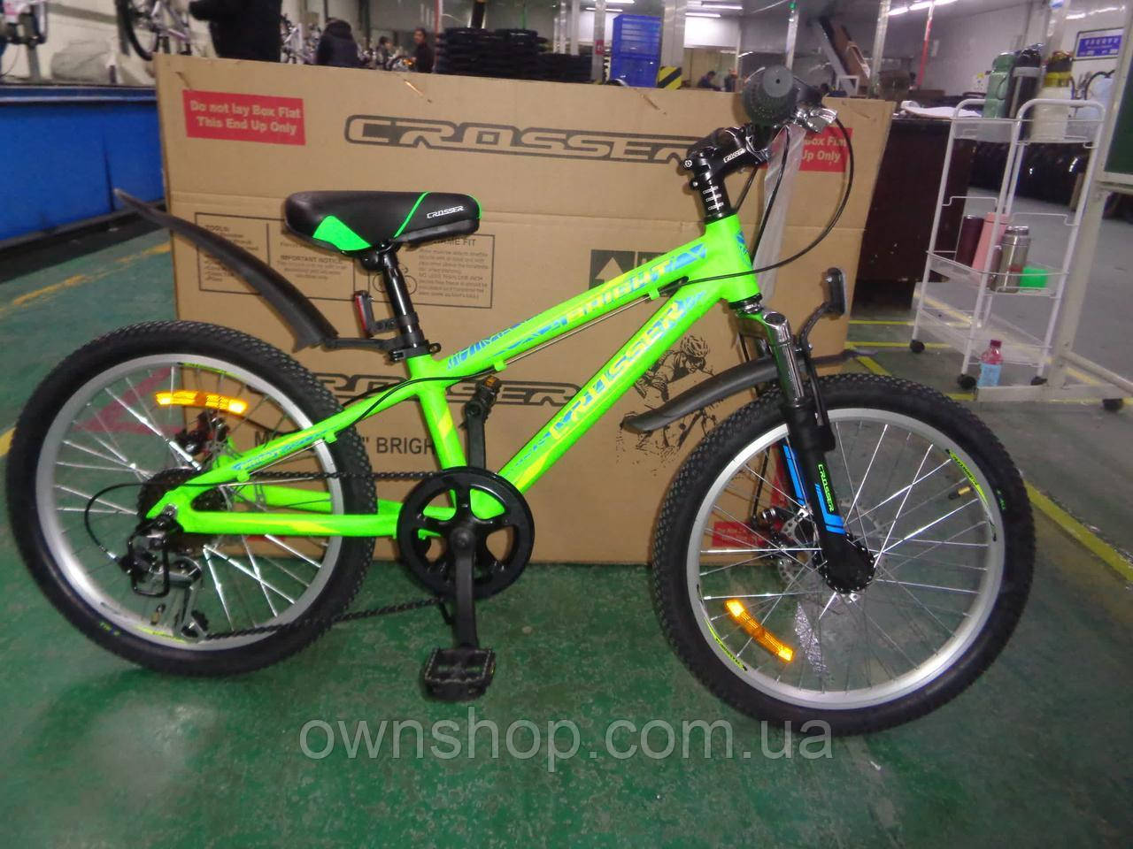 Велосипед гірський алюмінієвий Crosser Bright-1 20", салатовий