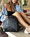 Жіночий рюкзак міський молодіжний чорний з екошкіри, фото 2