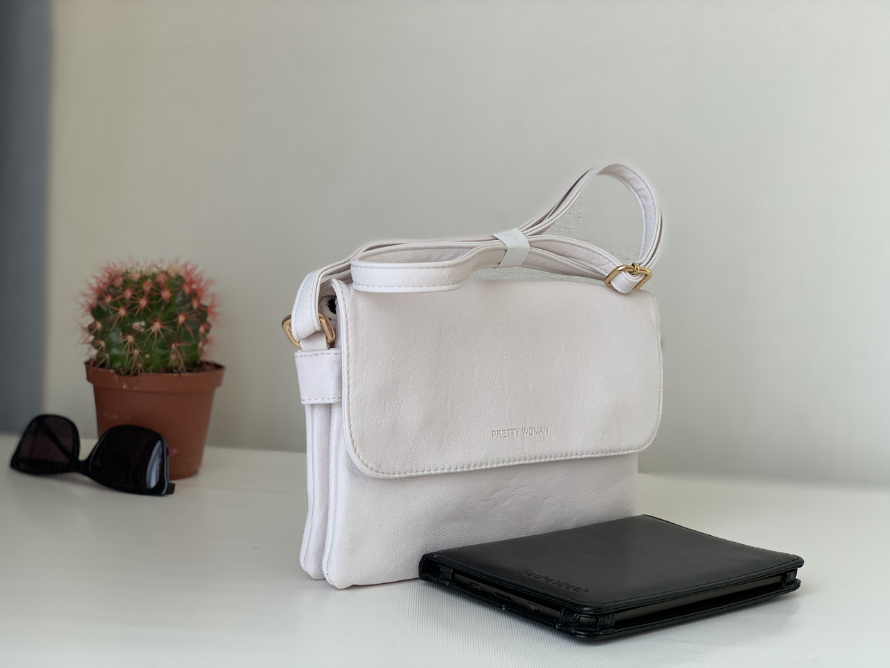 Маленька біла сумочка клатч-конверт crossbody через плече Pretty Woman