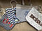 Яскрава стильна міська пляжна сумка шоппер срібляста в синю смужку, фото 6