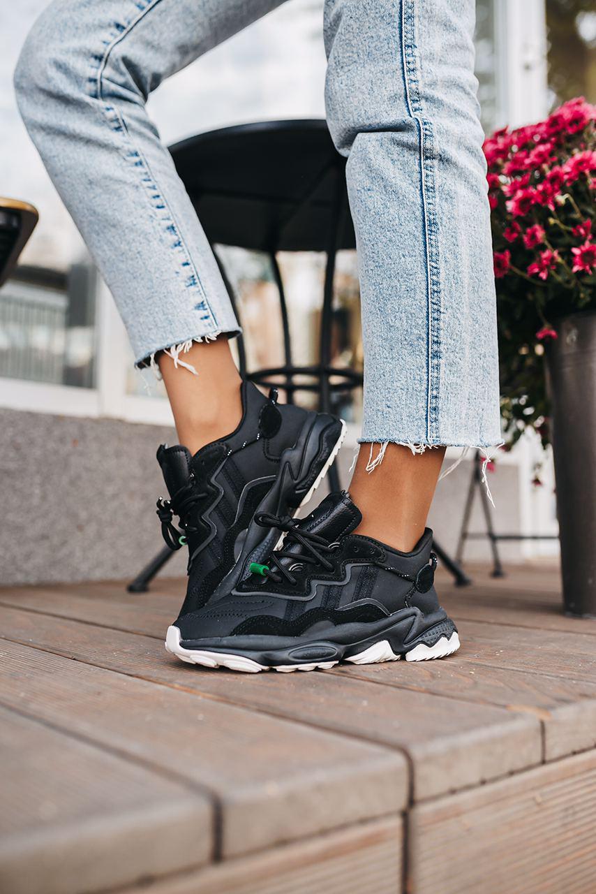 Кросівки жіночі Adidas Ozweego адідас озвучого чорні повсякденні
