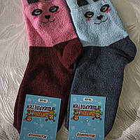 Детские махровые носочки с котиками, 80%хлопок, размер 18, производитель Украина.