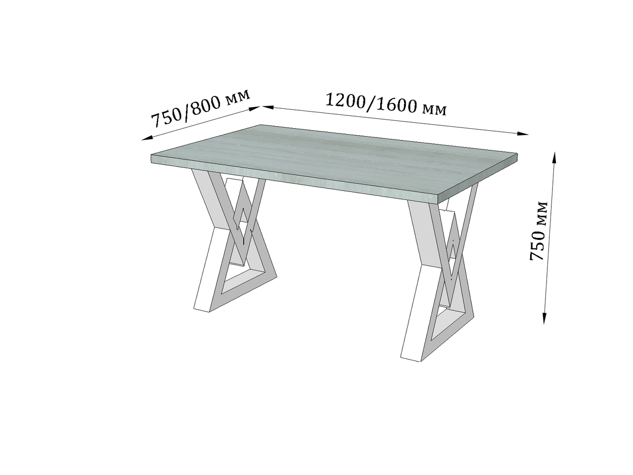 Опоры стола. Каркас обеденного стола Астон Loft Металл-Дизайн без столешницы. Ножки под стол - фото 3 - id-p1281370009