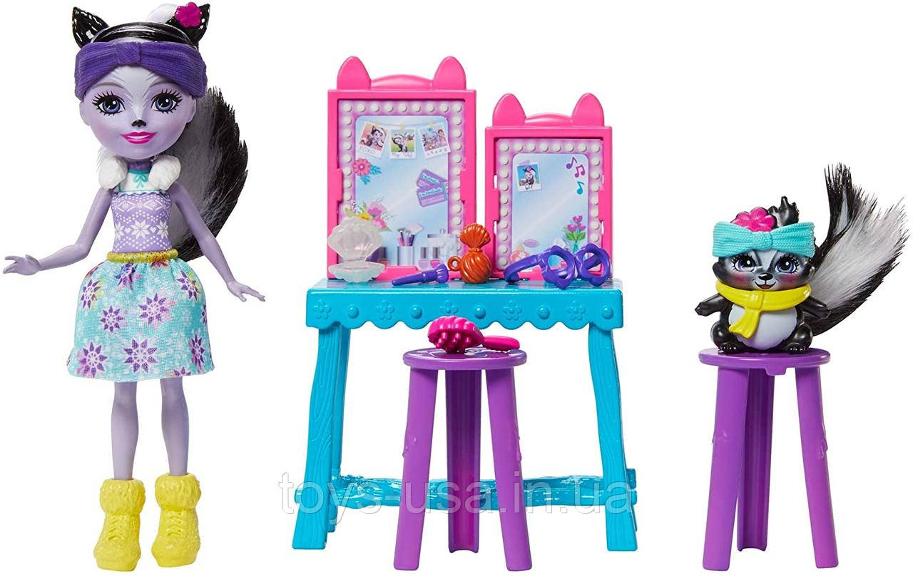 Ігровий набір Туалетний столик і лялька Сейдж Скунс Enchantimals Смердючі Cute Vanity GJX34, фото 1