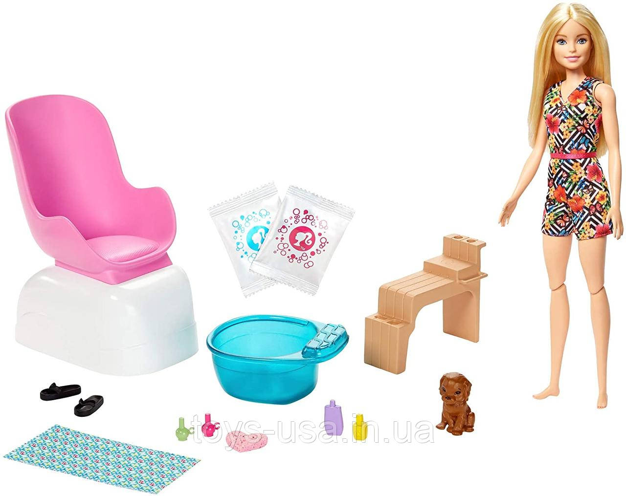 Лялька Барбі Салон манікюр і педикюр Barbie Mani-Pedi Spa GHN07, фото 1