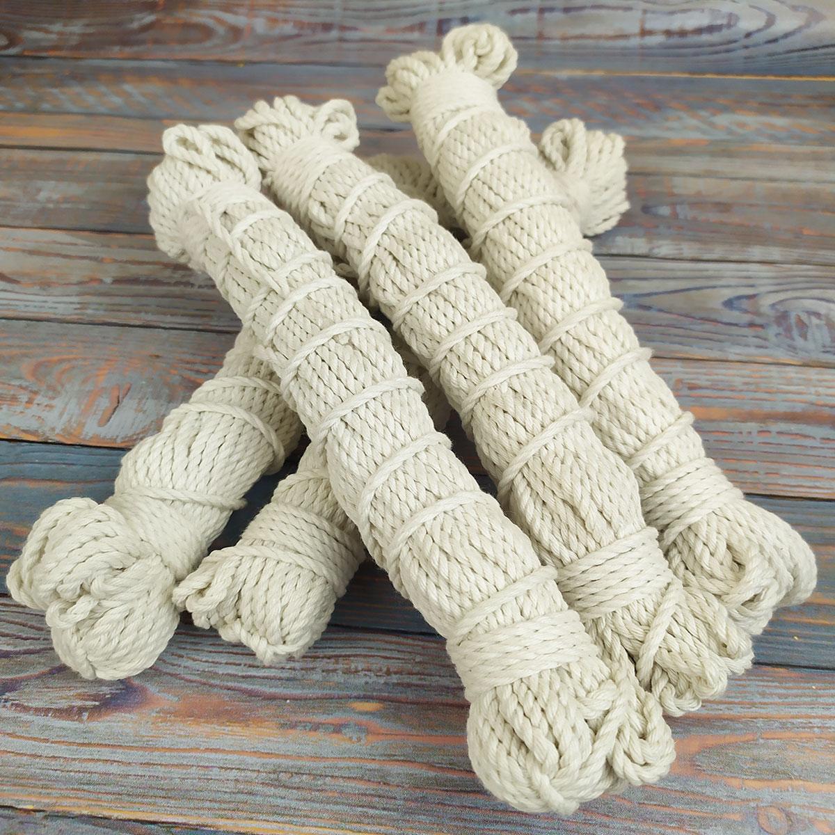 Мотузка бавовняна кручена для макраме Handmade 5 мм 20 м