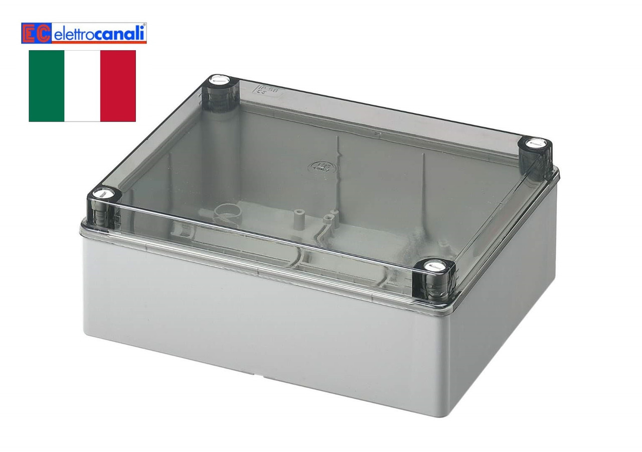 Коробка розподільна IP56 240x190x90 Elettrocanali EC420C7 (настінна з прозорою кришкою)