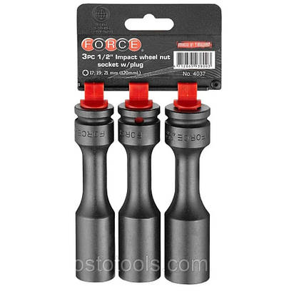 1/2" Набір головок удлиненых ударних для коліс 3 пр.(120 мм) 4037 F, фото 1