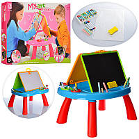 Мольберт двосторонній дитячий 8805-06, столик ігровий, маркери, крейда, губка