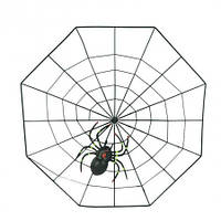 Декор Паутина с пауком 35 см (пластик)
