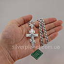 Срібна цепочка з хрестиком. Чоловічий кулон і ланцюг зі срібла 925 55 см, фото 3