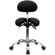 Ортопедичний стілець-сідло для майстра з розділеним сидінням Чорний з 3-ма регулюючими механізмами мод. 4008-1