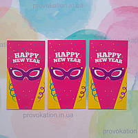 Картонна бирка New Year, Маска, 50х90мм