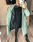 Пальто жіноче стьобана на підкладці 890 (42-44, 46-48, 50-52) (графіт, чорний, блакитний, м'ятний, рожевий) СП, фото 7