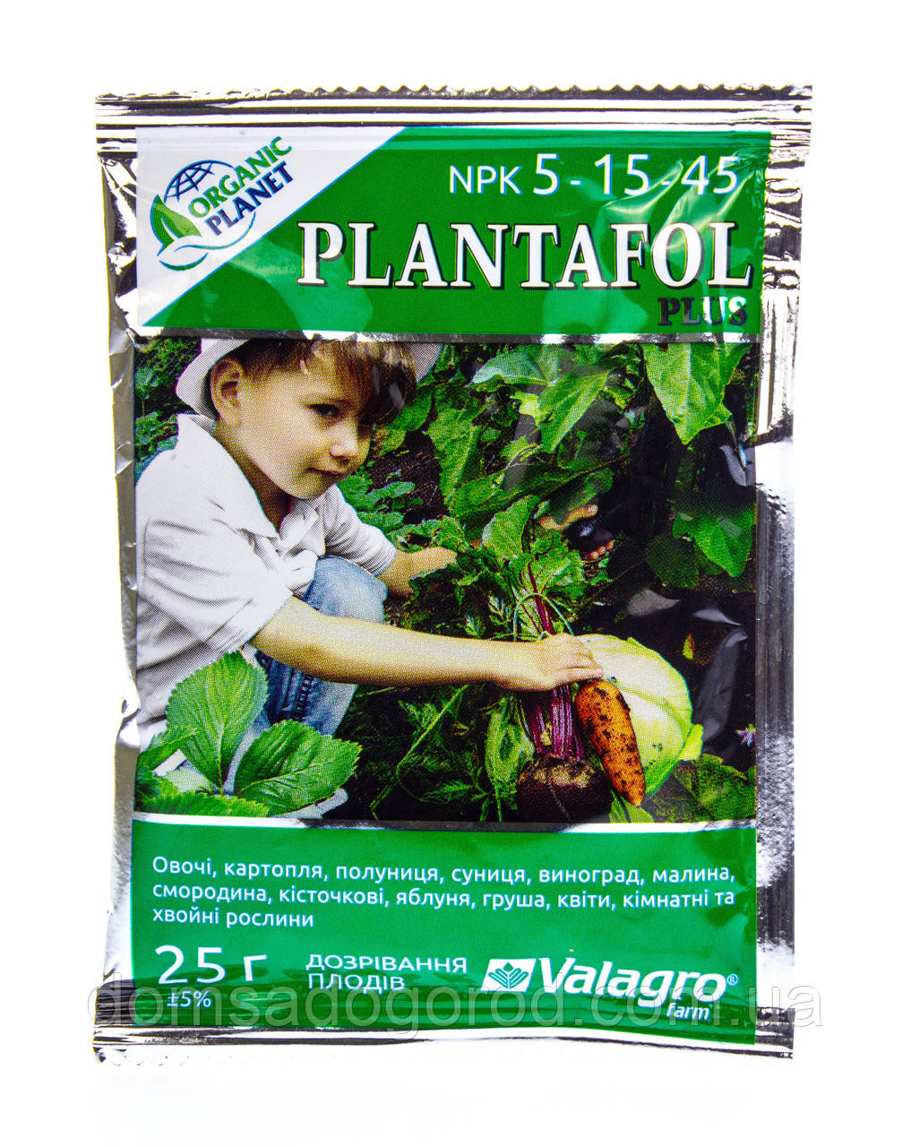 Комплексне добриво ПЛАНТАФОЛ (PLANTAFOL) 5.15.45. (дозрівання плодів) Valagro 25 г