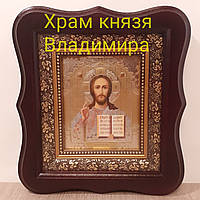 Ікона Господаря 13, лик 10х12 см, у темному дерев'яному кіоті